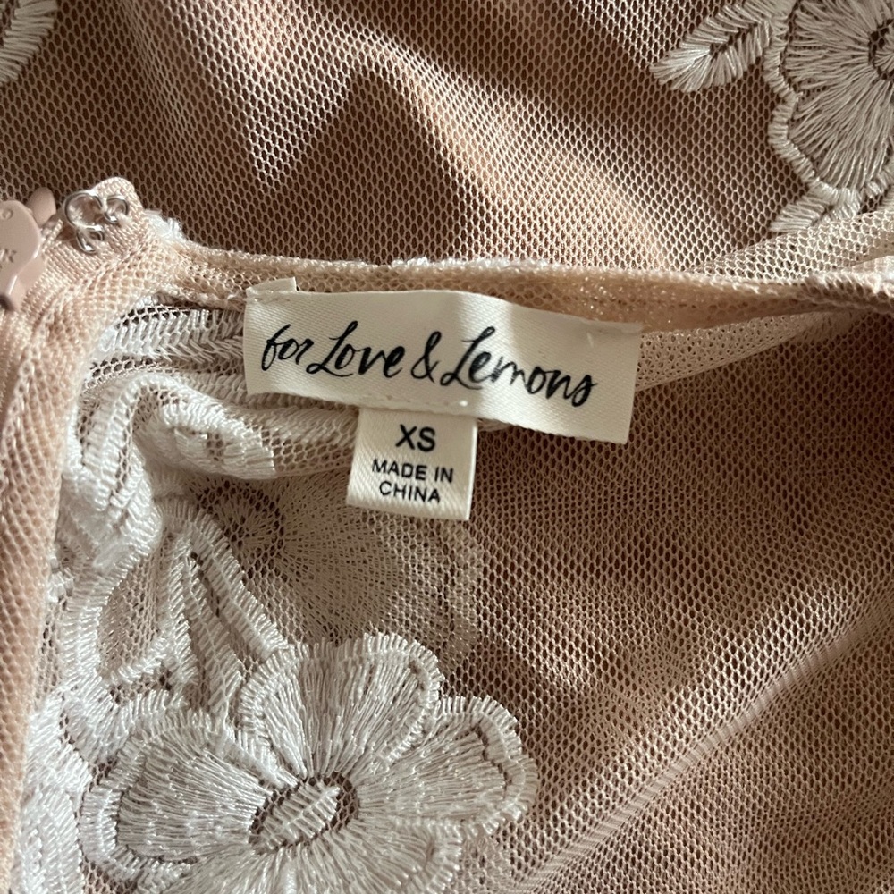 Floral Lace-Overlay Mini Dress in Blush - Picture 6 of 15